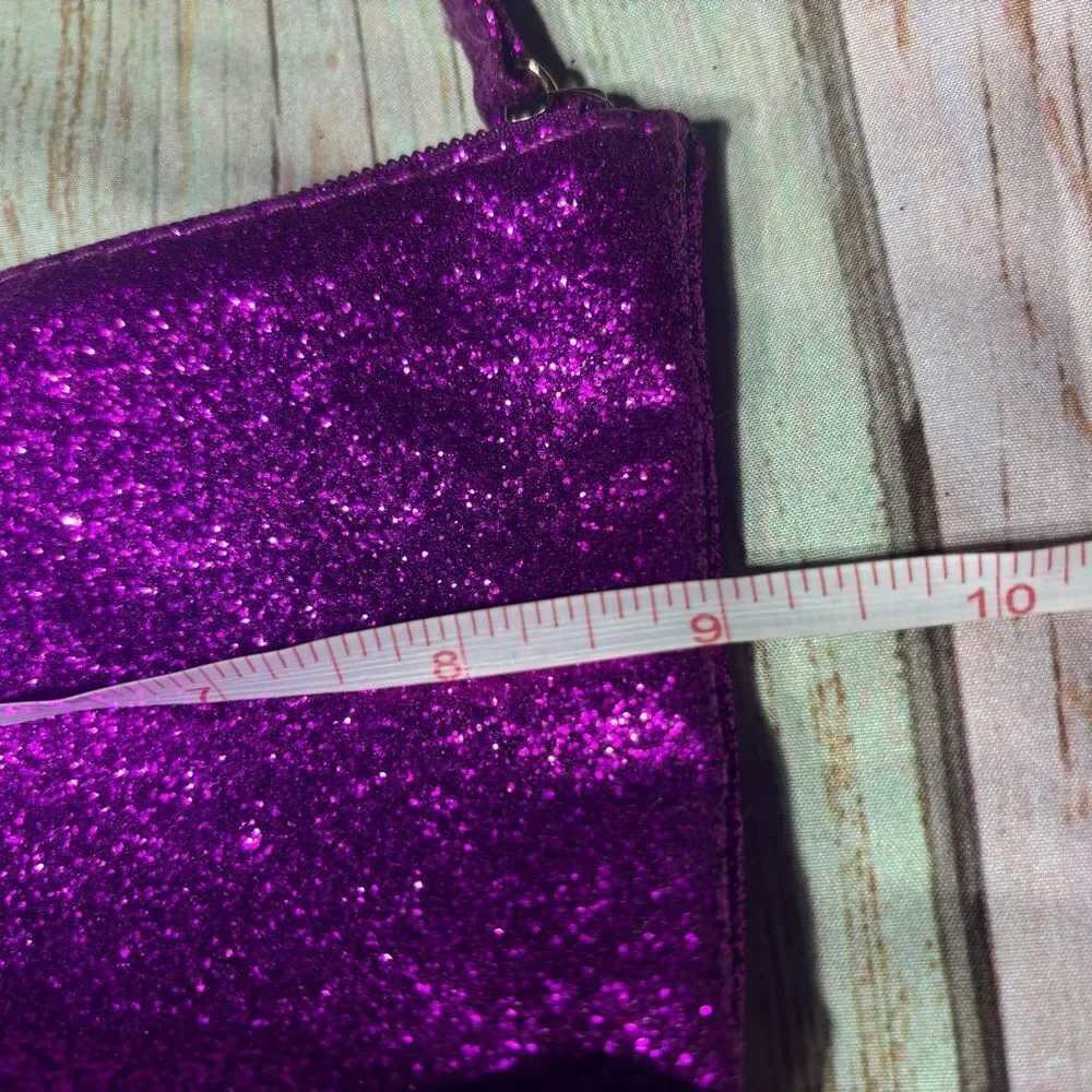 Glitter Zipper Pouch - Purple NWOT